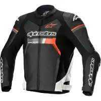 Alpinestars GP Force, veste en cuir pour moto, noir/rouge/blanc, taille 50