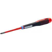 Bahco Tournevis ERGO-Pozidriv fin, isolé VDE, avec manche triple embout, PZ2 x 100 (évidement transversal)