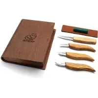 BeaverCraft Tools Basic Set of 4 Knives in gift book-box
