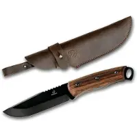 BeaverCraft BSH4 Carbon Steel Bushcraft Knife, Walnut Handle with Leather Sheath, couteau de bushcraft