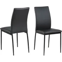 Giga OXM Chaise de salle à manger rembourrée moderne Girona Polyuréthane noir BL08 / métal noir laqué époxy 43,5 x 92 x 53 cm