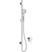 Deante Concealed Shower Set With Rail Tap Argenté