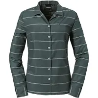 Schöffel Chemisier 'Roslyn' gris foncé / vert / blanc