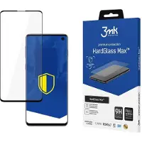 3MK HardGlass Max FingerPrint for Samsung Galaxy S10 black frame (1 pcs, Samsung Galaxy S10), Téléphone portable : film de protection, Noir, Transparent