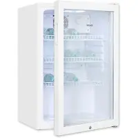 Exquisit Réfrigérateur à bouteilles 3 grilles 118 L. Porte vitrée C blanche