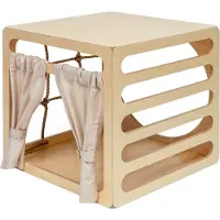 ETTE TETE Cube d'éveil en bois Cubitri, à partir de 12 mois - Grand cube d'éveil, angles arrondis, sans vis apparentes - Cube d'éveil en bois