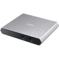 Aten US3310 Commutateur de station d'accueil 2 ports USB 3.2 Gen 1 Type-C avec Power Pass-through