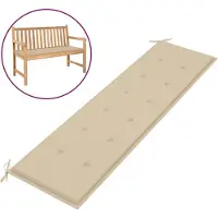 vidaXL Coussin pour banc de jardin Beige 180x50x3 cm Tissu Oxford