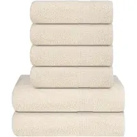 vidaXL Ensemble de serviettes 6 pcs crème 360 g/m² 100% coton