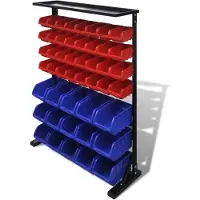 vidaXL Étagère à outils de garage Bleu et rouge