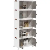 vidaXL Boîte de rangement avec roulettes Empilable 5 étages 75L 64x40x179cm