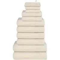 vidaXL Ensemble de serviettes 12 pcs crème 360 g/m² 100% coton