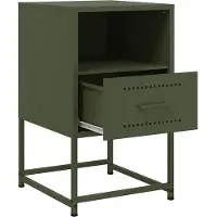 vidaXL Table de chevet vert olive 36x39x60,5 cm acier