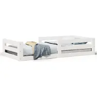 vidaXL Lit en pin massif sans matelas blanc 75x190 cm