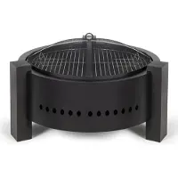 Livoo Brasero au bois ou au charbon 47.5cm noir - - DOC286 -