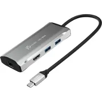 J5CREATE JCD392-N Station d'accueil de voyage 4K60 Elite USB-C 10Gbps - Avec fil - USB 3.2 Gen 1 (3.1 Gen 1) Type-C - 100 W - 10,100,1000 Mbit/s - Gris - Space Grey (JCD392-N)