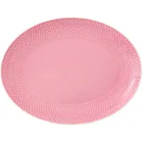 Lyngby Porcelæn Rhombe Color Oval Serving-28.5x21.5 Cm Dish Rose