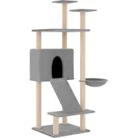 vidaXL Arbre à chat avec colonnes à griffer en sisal gris clair 153 cm