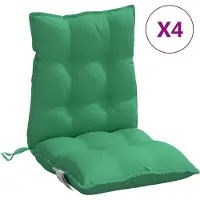 vidaXL Coussins de chaise à dossier bas lot de 4 vert tissu oxford