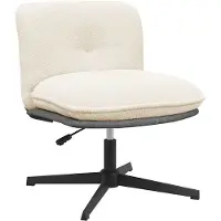vidaXL Chaise de bureau Crème Tissu en laine bouclé
