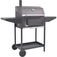 vidaXL Barbecue au charbon de bois Fumoir avec support Noir