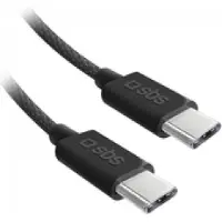 SBS Câble textile USB-C - USB-C avec serre-câble, 1,5 mètre