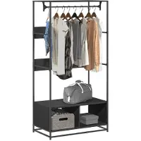 vidaXL Armoire noir 90x50x180 cm bois d’ingénierie