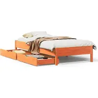vidaXL Lit en bois massif sans matelas pin brun cireux 100x200