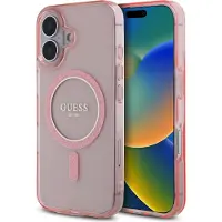GUESS Guhmp16Shfgerep Iphone 16 6.1" Rose/Pink Hardcase Iml Glitter Circle Magsafe