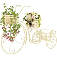 vidaXL Escalier pour fleurs en forme de vélo Style vintage Métal
