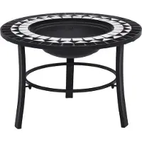 vidaXL Foyer Mosaïque Céramique Noir et Blanc 68 cm