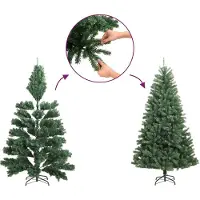 vidaXL Sapin de Noël artificiel avec neige floquée vert 240 cm PVC