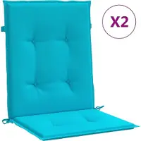vidaXL Coussin pour chaise à dossier bas 2 pcs. Tissu turquoise