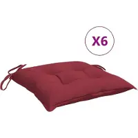 vidaXL Coussins de palette lot de 6 rouge bordeaux 50x50x7 cm