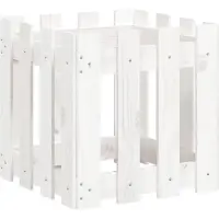 vidaXL Jardinière avec design de clôture blanc 40x40x40 cm pin massif