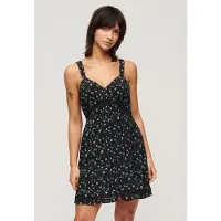 Superdry Lace Trim Sleeveless Short Dress Vert 2XS Femme