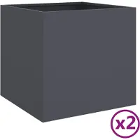 vidaXL Jardinières 2 pcs anthracite 42x40x39 cm acier