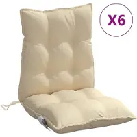 vidaXL Coussins de chaise à dossier bas lot de 6 beige tissu oxford