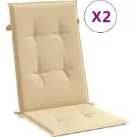 vidaXL Coussins de chaise à haut dossier 2 pcs. Melange Beige 120x50x4 cm Tissu