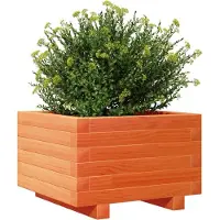 vidaXL Jardinière cire marron 40x40x26,5 cm bois de pin massif