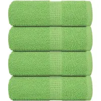 vidaXL Serviettes d'invité 4pcs vert pomme 30x50cm 360 g/m² 100% coton