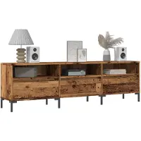 vidaXL Armoire TV imitation vieux bois 150x30x44,5 cm Matériau dérivé du bois