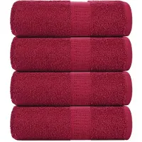 vidaXL Serviettes de toilette 4 pièces FROGN Bordeaux 30 x 30 cm 100 % coton