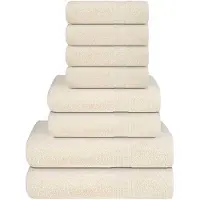 vidaXL Ensemble de serviettes 8 pcs crème 360 g/m² 100% coton