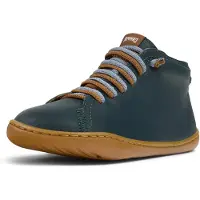 Camper unisex pour enfant. 90019-107 Baskets Peu en cuir vert (33), Plat, Lacets, Casuel, mode enfantine