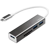 Logilink UA0305 Hub USB-C 3.0 + lecteur de cartes, 3 ports, gris