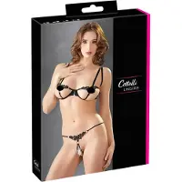 Cottelli collection - ensemble soutien-gorge brodé scintillant - noir - M