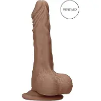 Realrock - gode réaliste avec testicules - 17cm - couleur foncée