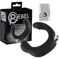 Rebel - stimulateur prostate vibrant incurvé - silicone noir