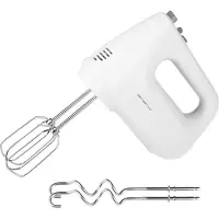 Emerio batteur à main 250 W – avec fonction turbo – 6 vitesses – fouets et crochets pétrisseurs en acier inoxydable – HM-124178 – blanc